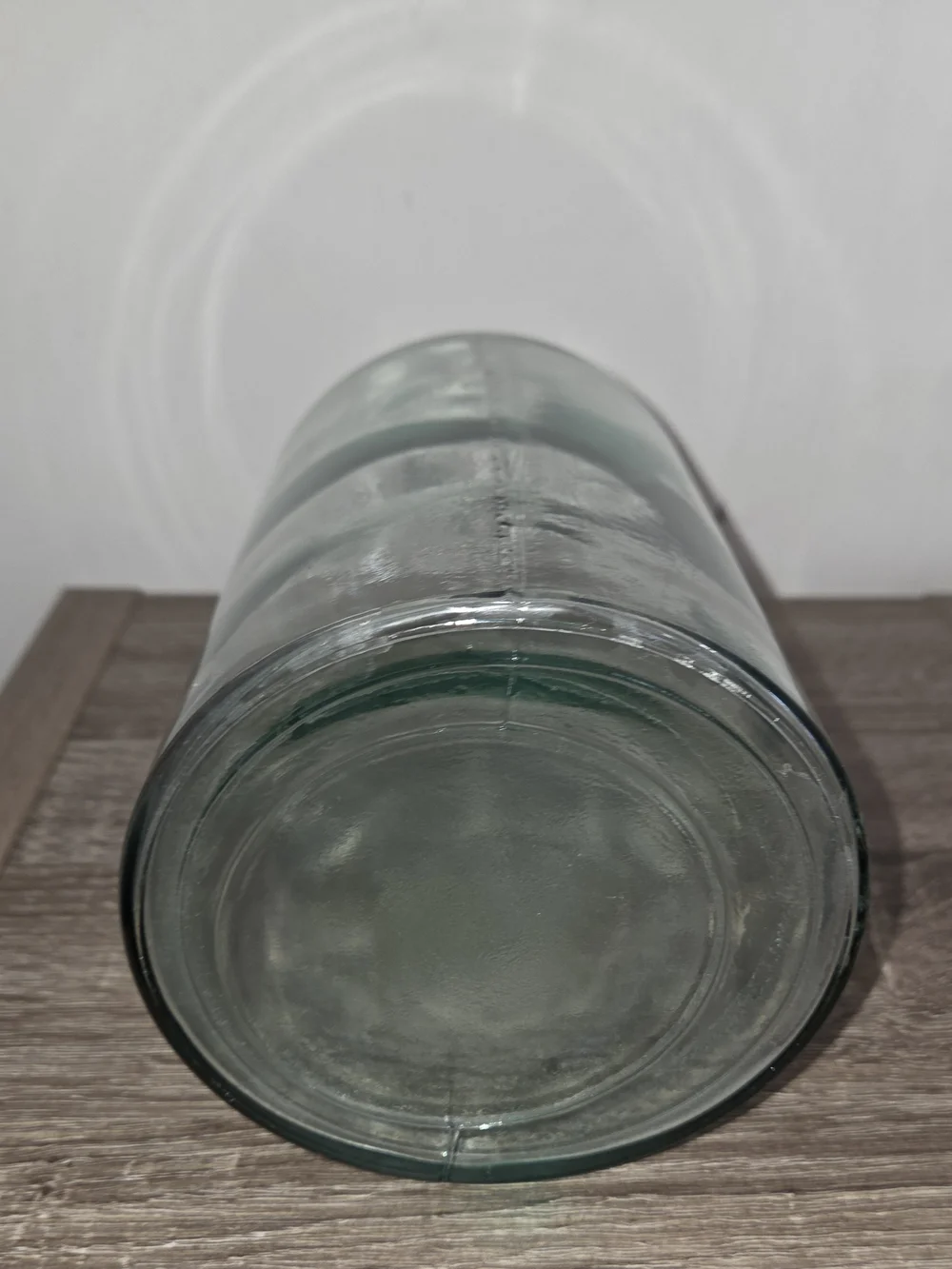 Hand Blown Aqua Green Tint Glass Jug Handle Bottle 11.5